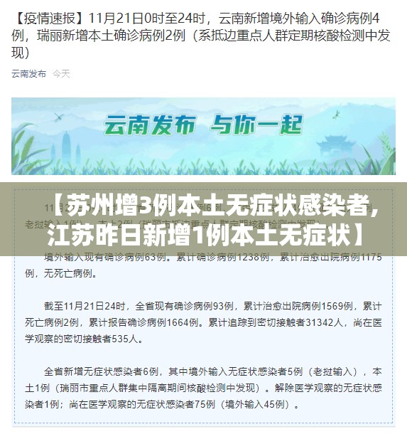 【苏州增3例本土无症状感染者,江苏昨日新增1例本土无症状】