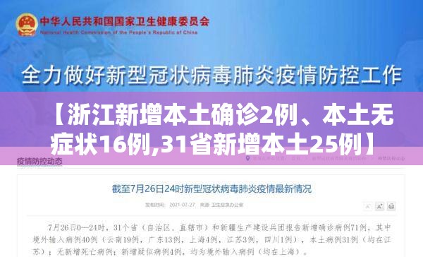 【浙江新增本土确诊2例、本土无症状16例,31省新增本土25例】