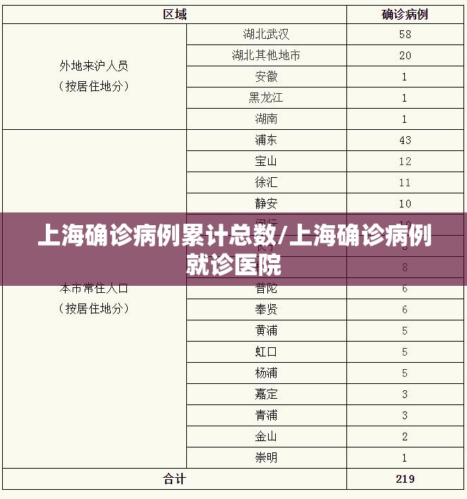 上海确诊病例累计总数/上海确诊病例就诊医院