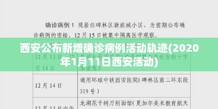 西安公布新增确诊病例活动轨迹(2020年1月11日西安活动)