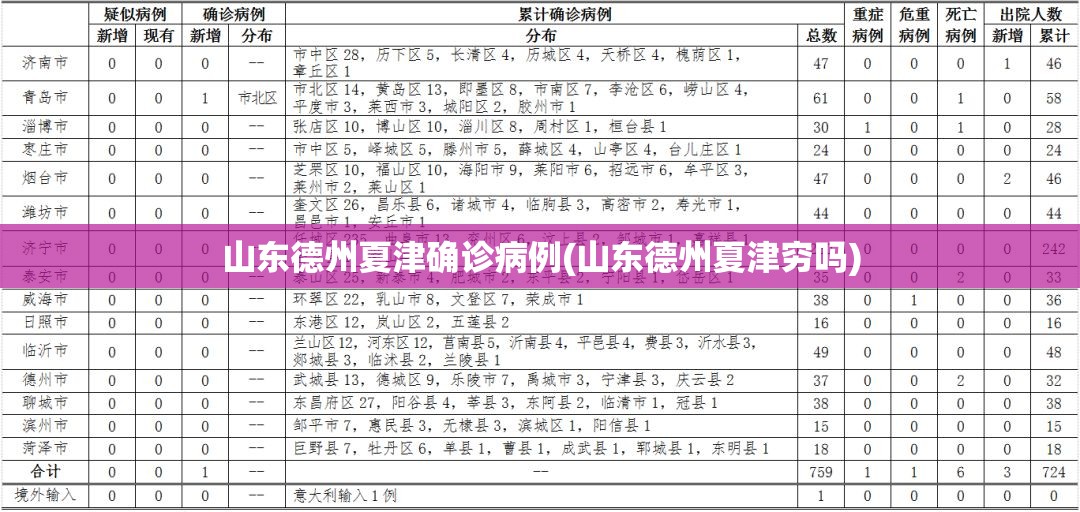 山东德州夏津确诊病例(山东德州夏津穷吗)