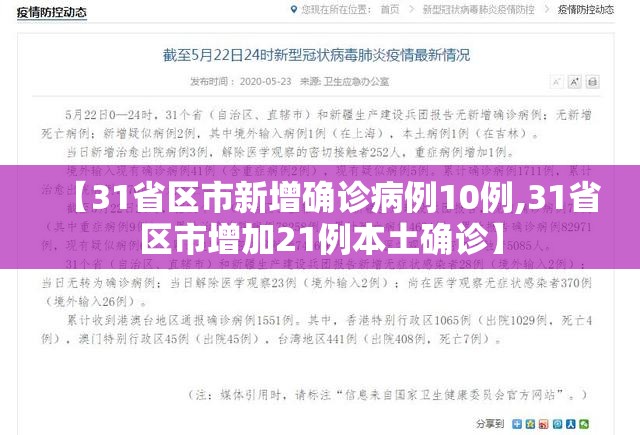 【31省区市新增确诊病例10例,31省区市增加21例本土确诊】
