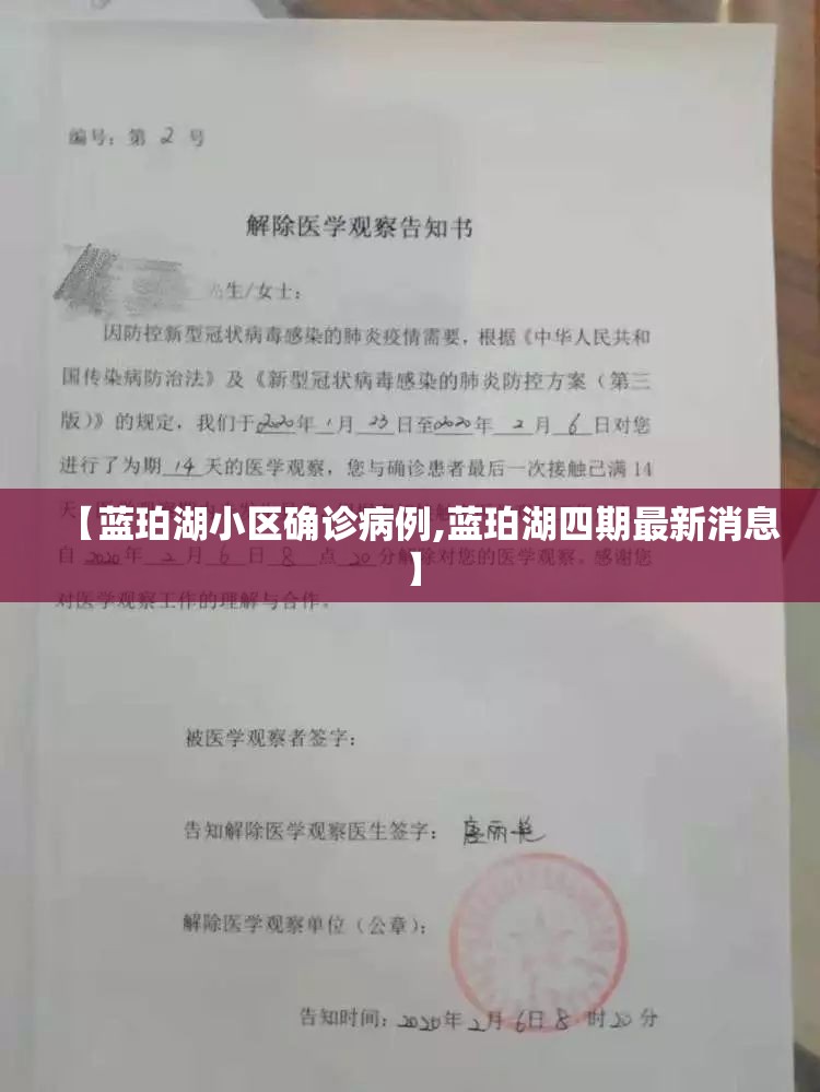 【蓝珀湖小区确诊病例,蓝珀湖四期最新消息】