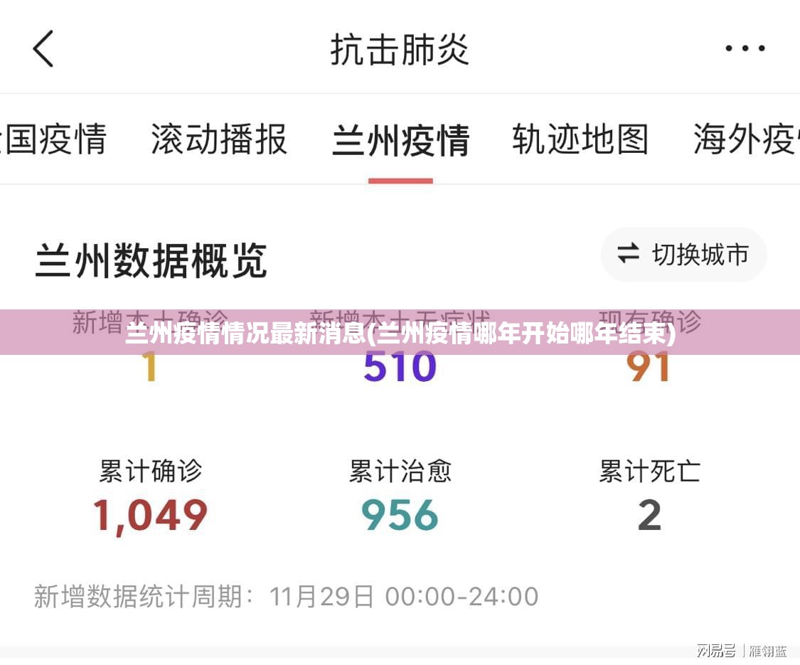 兰州疫情情况最新消息(兰州疫情哪年开始哪年结束)