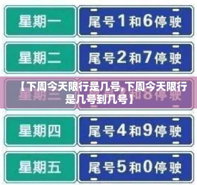 【下周今天限行是几号,下周今天限行是几号到几号】 【下周今天限行是几号,下周今天限行是几号到几号】