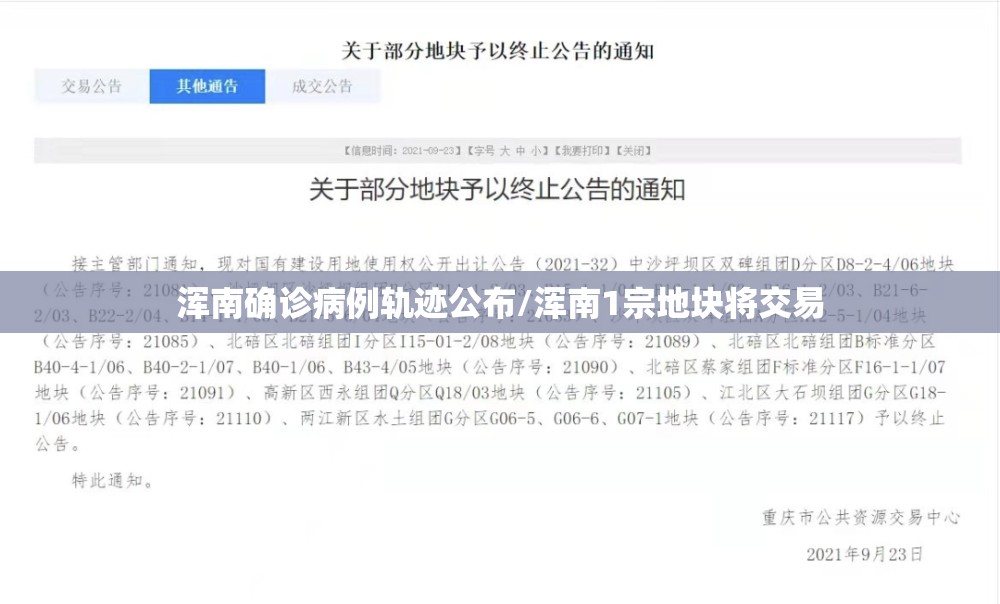 浑南确诊病例轨迹公布/浑南1宗地块将交易 浑南确诊病例轨迹公布/浑南1宗地块将交易