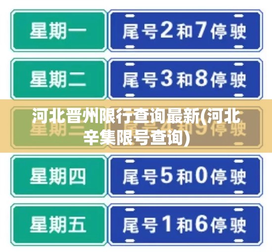 河北晋州限行查询最新(河北辛集限号查询)