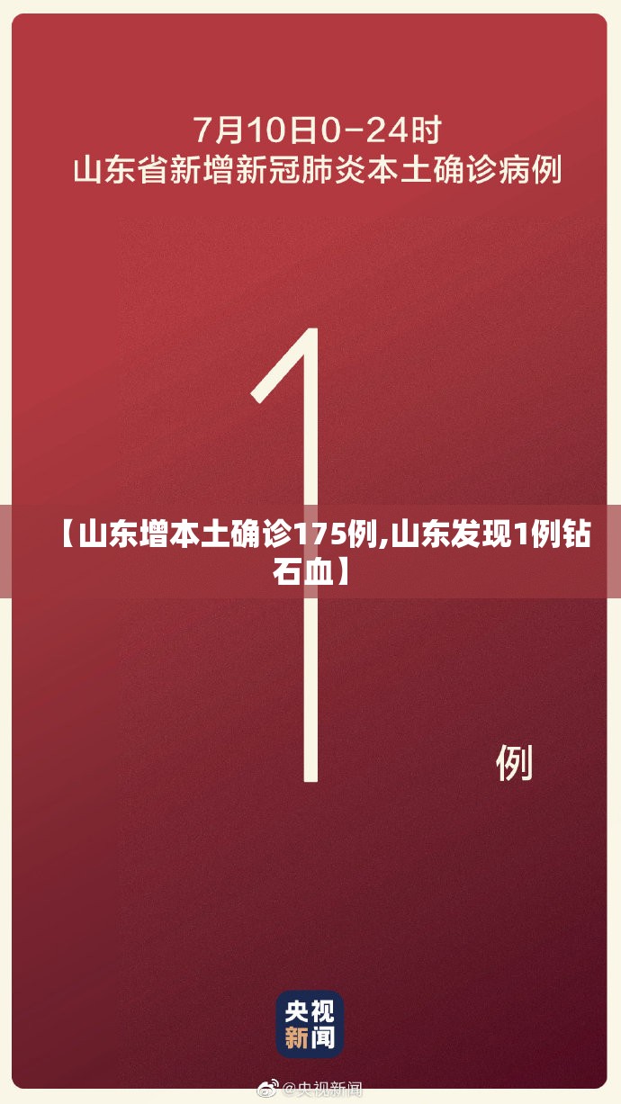 【山东增本土确诊175例,山东发现1例钻石血】 【山东增本土确诊175例,山东发现1例钻石血】