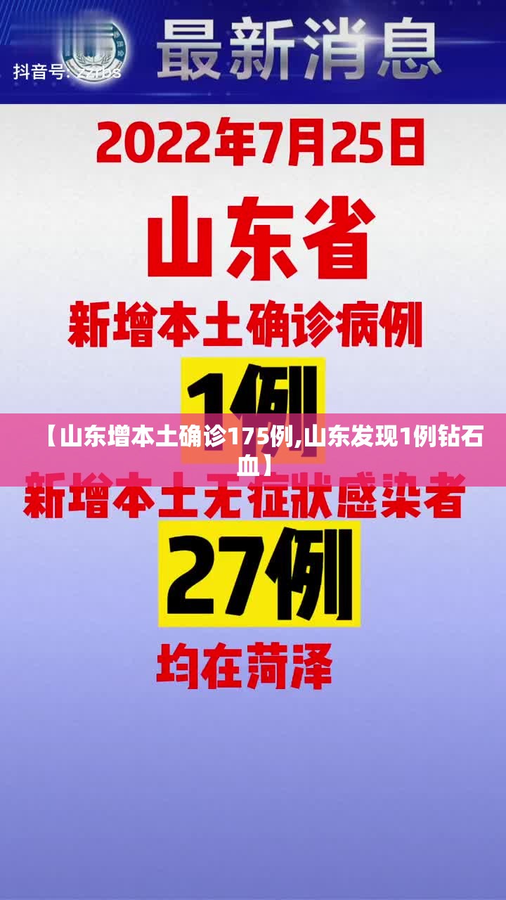 【山东增本土确诊175例,山东发现1例钻石血】 【山东增本土确诊175例,山东发现1例钻石血】