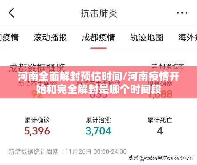河南全面解封预估时间/河南疫情开始和完全解封是哪个时间段