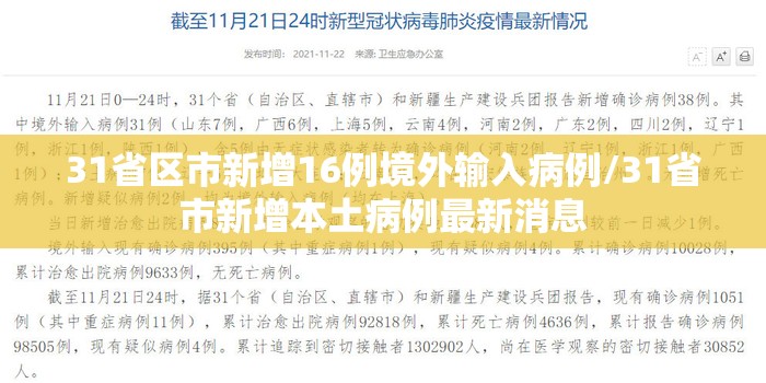 31省区市新增16例境外输入病例/31省市新增本土病例最新消息 31省区市新增16例境外输入病例/31省市新增本土病例最新消息