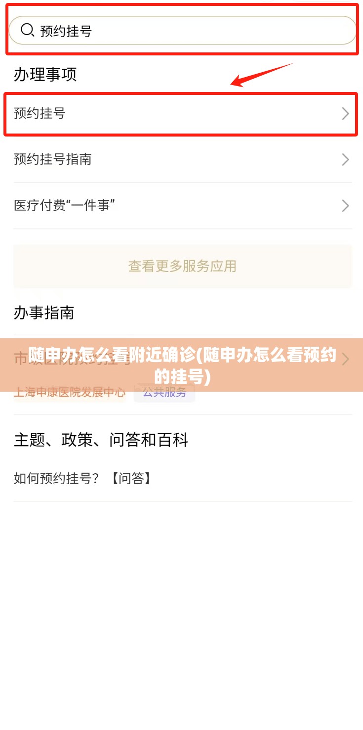 随申办怎么看附近确诊(随申办怎么看预约的挂号)