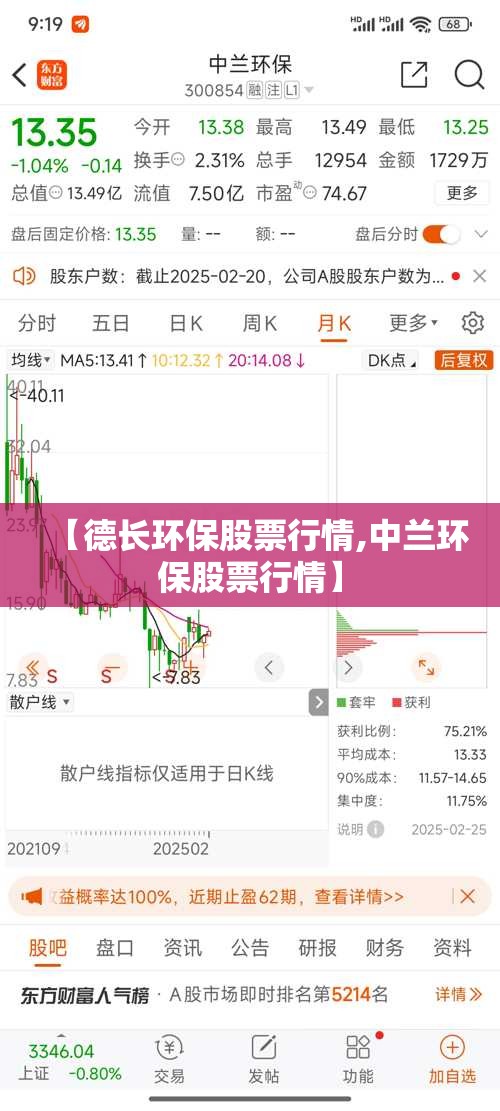 【德长环保股票行情,中兰环保股票行情】