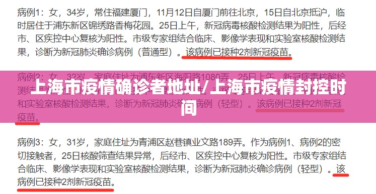 上海市疫情确诊者地址/上海市疫情封控时间