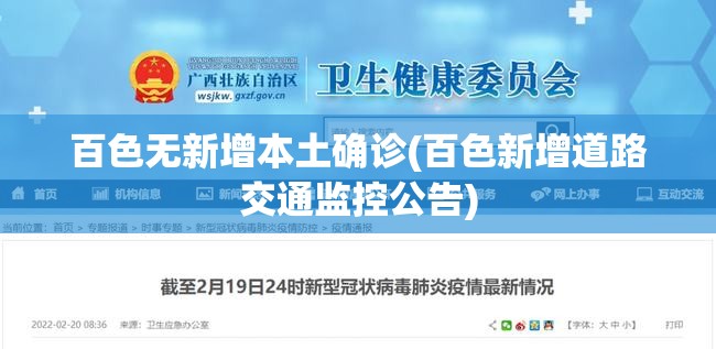 百色无新增本土确诊(百色新增道路交通监控公告)