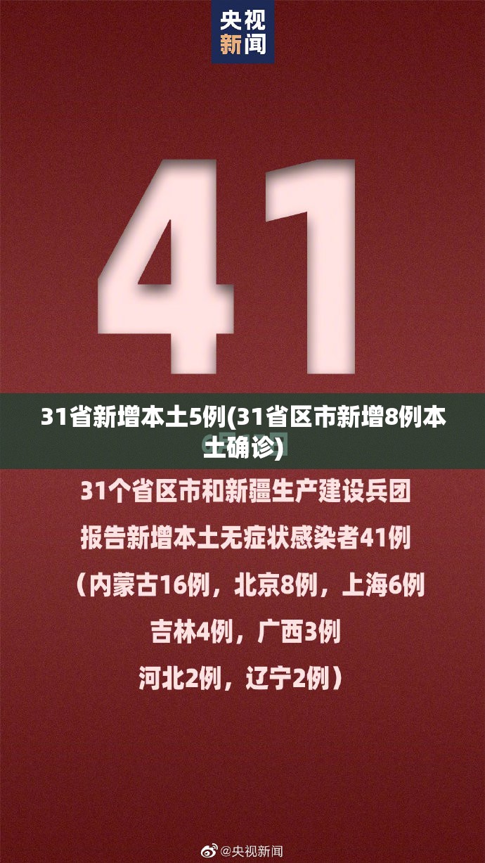 31省新增本土5例(31省区市新增8例本土确诊) 31省新增本土5例(31省区市新增8例本土确诊)
